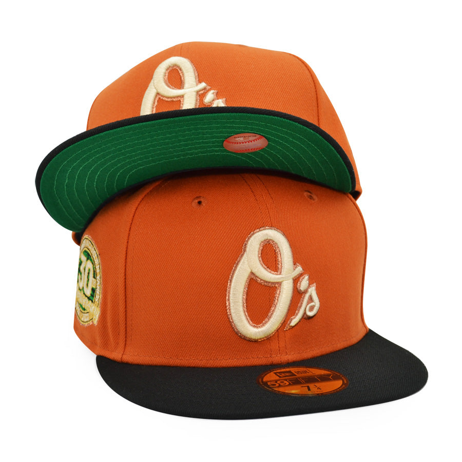 Stone Baltimore Orioles Dark Green Visor Red Bottom 30th Anniversary Side Patch New Era 59FIFTY Fitted 8