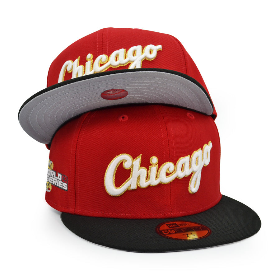 New Era PIN Script Chicago White Sox Black Scarlet Cap