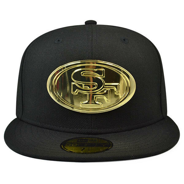 49ers GOLD METAL-BADGE SNAPBACK Red Hat by New Era