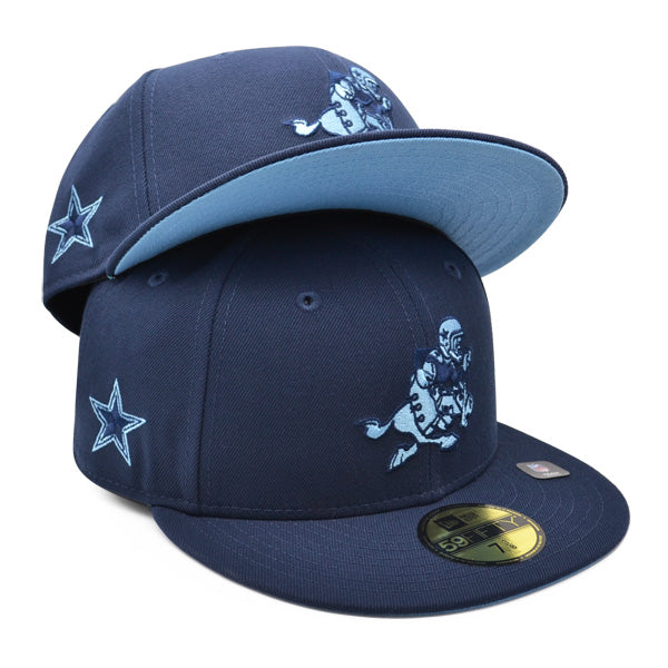 Youth New Era Navy Dallas Cowboys 1966-69 Gridiron Classics Retro Joe Throwback Logo Main 59FIFTY Fitted Hat