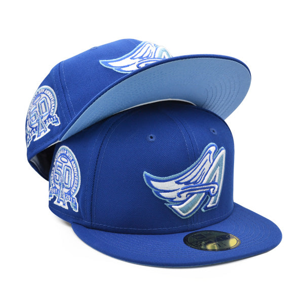 Los Angeles Angels 50th Anniversary MLB 59FIFTY New Era Sky Blue Hat Red  Bottom