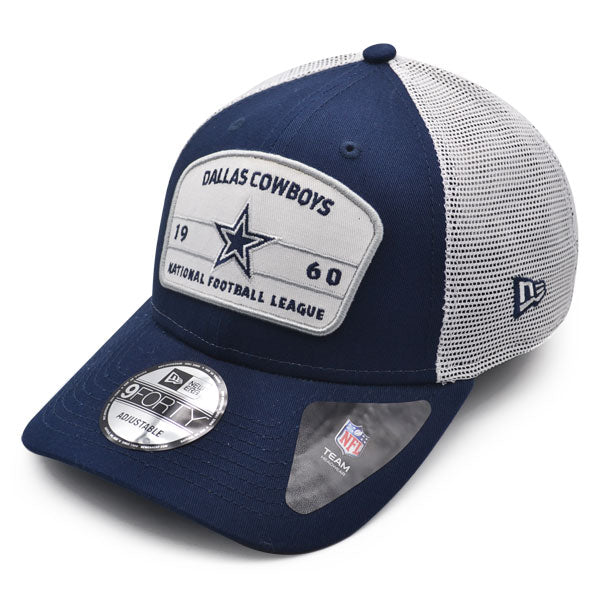 New Era Curved Brim 9FORTY The League Dallas Cowboys NFL White and Navy  Blue Adjustable Cap: