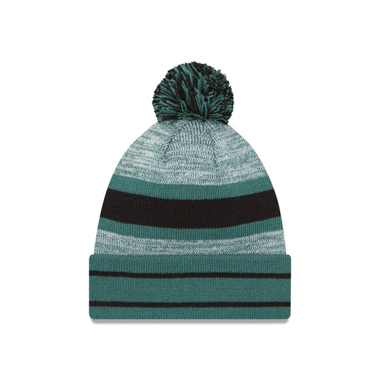 Philadelphia Eagles New Era Pom Cuffed Knit Hat - Gray/Black/Green