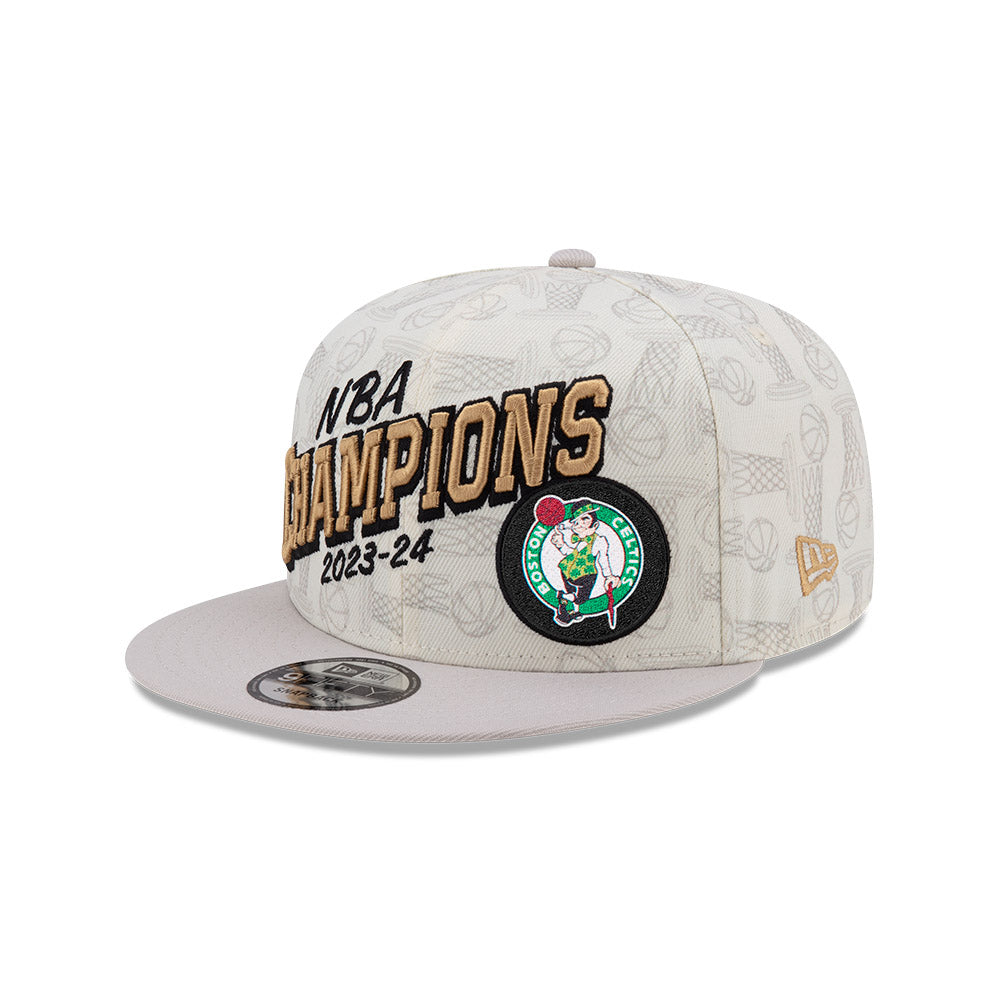 Boston Celtics New Era 2024 NBA Finals Champions Locker Room 9FIFTY Snapback Hat - Cream