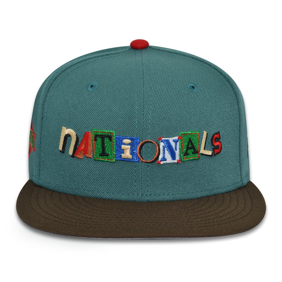 Washington Nationals "HOLIDAY SZN"  Exclusive New Era 59Fifty Fitted Hat - Pine Needle/Walnut