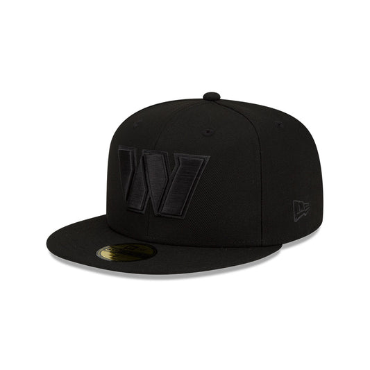 Washington Commanders BLACKOUT New Era 59Fifty Fitted Hat - Black/Black