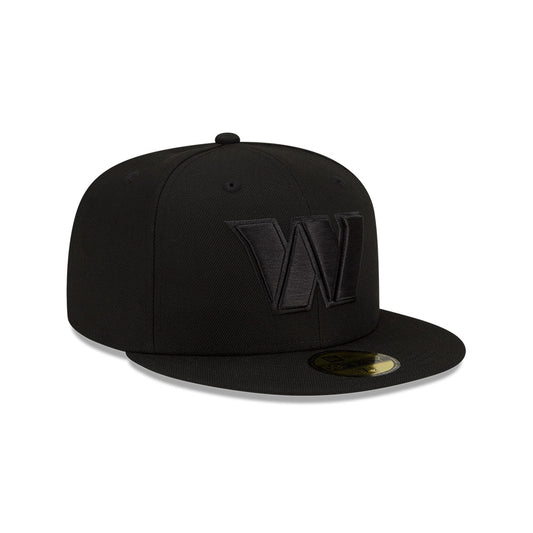 Washington Commanders BLACKOUT New Era 59Fifty Fitted Hat - Black/Black