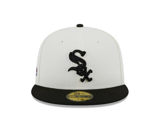 Chicago White Sox 2005 WORLD SERIES Exclusive New Era RETRO 59FIFTY Fitted Hat - Chrome/Black