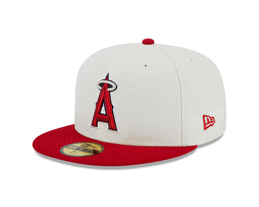 Aneheim Angels 2002 WORLD SERIES Exclusive New Era RETRO 59FIFTY Fitted Hat - Chrome/Red