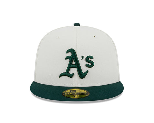 Oakland Athletics 1989 WORLD SERIES Exclusive New Era RETRO 59FIFTY Fitted Hat - Chrome/Pine