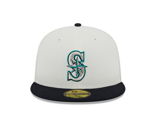 Seattle Mariners 2001 ALL-STAR GAME Exclusive New Era RETRO 59FIFTY Fitted Hat - Chrome/Navy