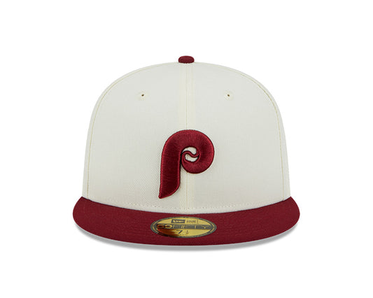 Philadelphia Phillies 1996 ALL-STAR GAME Exclusive New Era RETRO 59FIFTY Fitted Hat - Chrome/Maroon