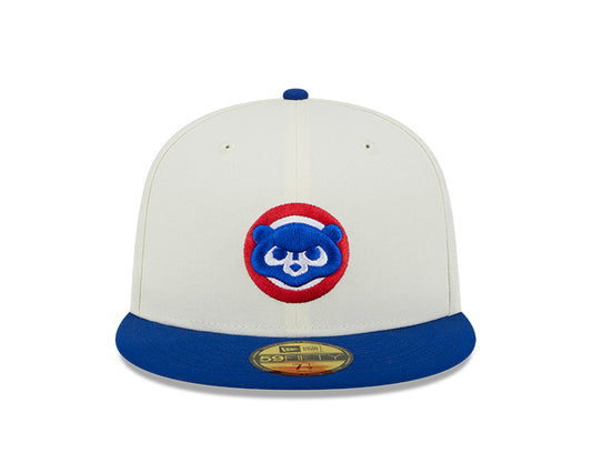 Chicago Cubs 1990 WORLD SERIES Exclusive New Era RETRO 59FIFTY Fitted Hat - Chrome/Royal