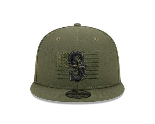 Seattle Mariners New Era 2023 Armed Forces Day 9FIFTY Snapback Hat - Olive