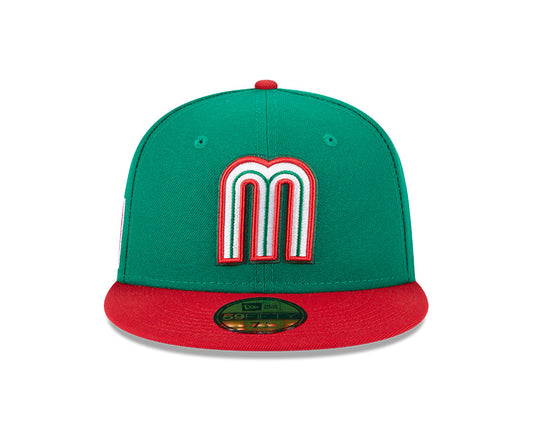 MEXICO Baseball New Era 2023 World Baseball Classic 59FIFTY Fitted Hat - Green/Red