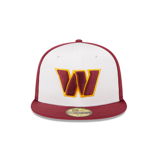 Washington Commanders SATIN Exclusive NFL New Era 59Fifty Fitted Hat - White/Burgundy