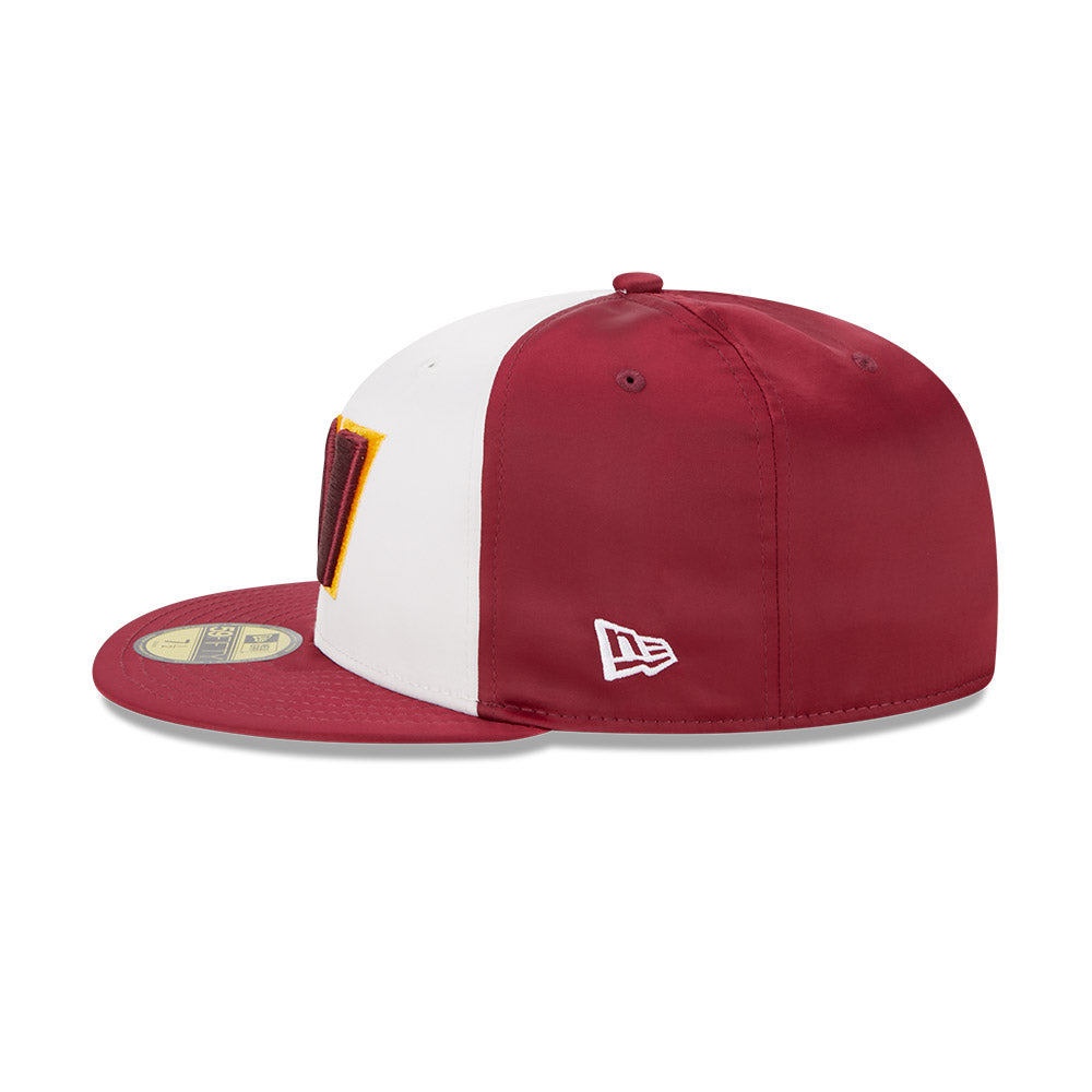 Washington Commanders SATIN Exclusive NFL New Era 59Fifty Fitted Hat - White/Burgundy