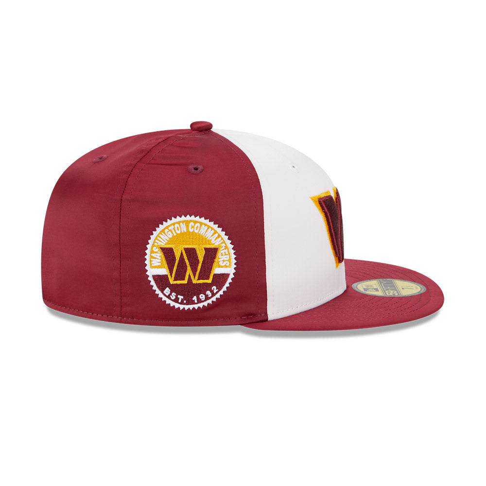 Washington Commanders SATIN Exclusive NFL New Era 59Fifty Fitted Hat - White/Burgundy