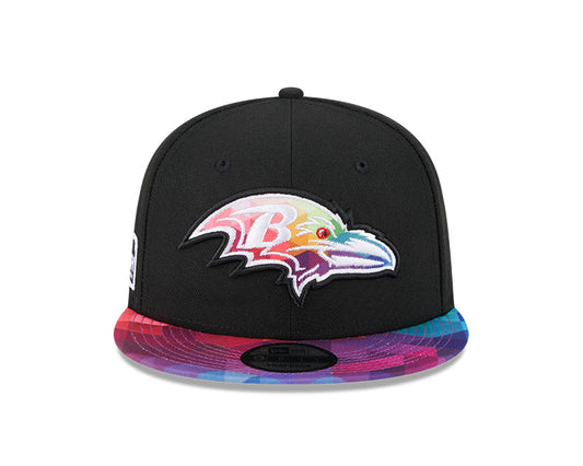 Baltimore Ravens New Era 2023 NFL Crucial Catch 9Fifty Snapback Hat - Black/Pink