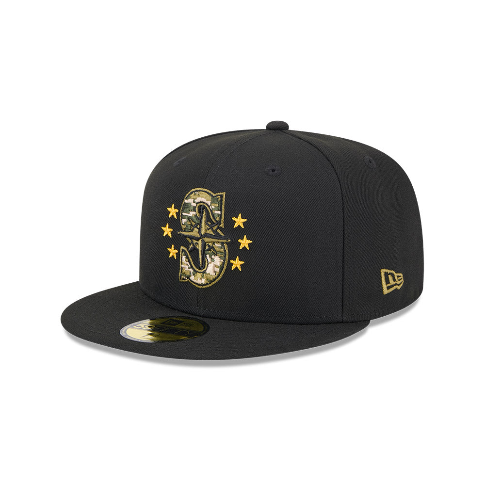 Seattle Mariners New Era 2024 Armed Forces Day On-Field 59FIFTY Fitted Hat - Black