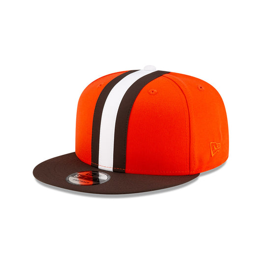 Cleveland Browns New Era HELMET 9Fifty Snapback Hat - Orange/Brown