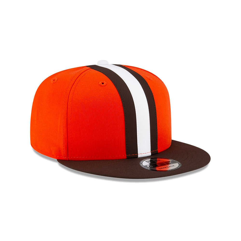 Cleveland Browns New Era HELMET 9Fifty Snapback Hat - Orange/Brown