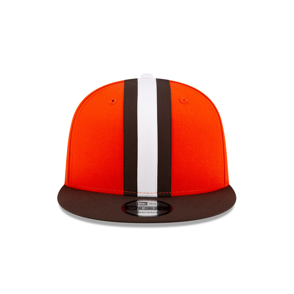 Cleveland Browns New Era HELMET 9Fifty Snapback Hat - Orange/Brown