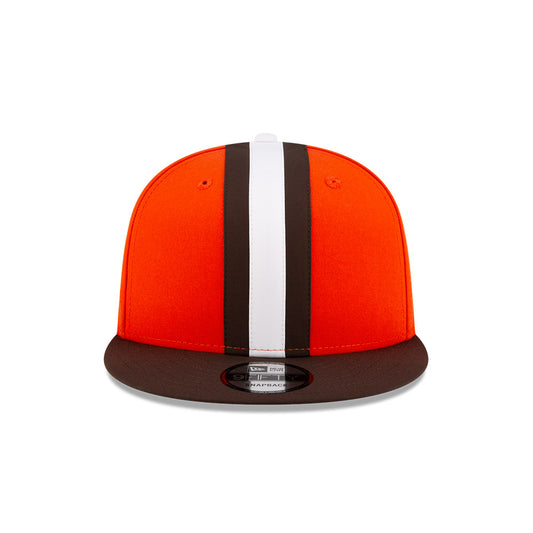 Cleveland Browns New Era HELMET 9Fifty Snapback Hat - Orange/Brown