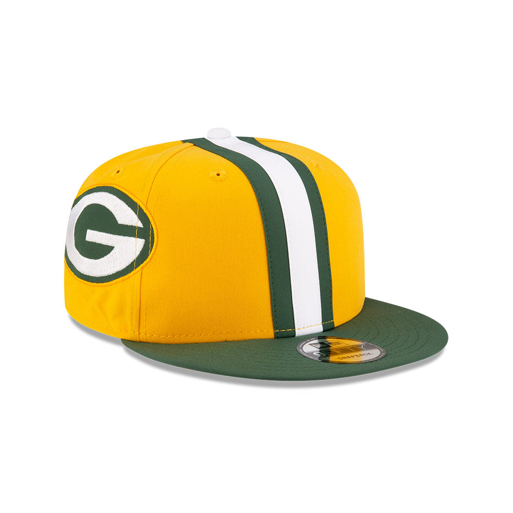 Green Bay Packers New Era HELMET 9Fifty Snapback Hat - Yellow/Green