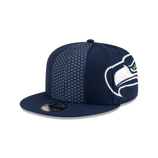 Seattle Seahawks New Era HELMET 9Fifty Snapback Hat - Navy/Lime