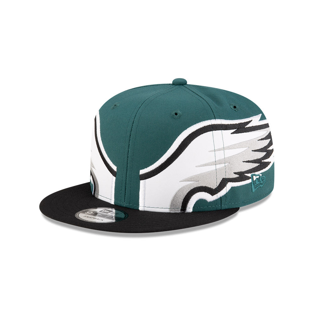 Philadelphia Eagles New Era HELMET 9Fifty Snapback Hat - Green/Black