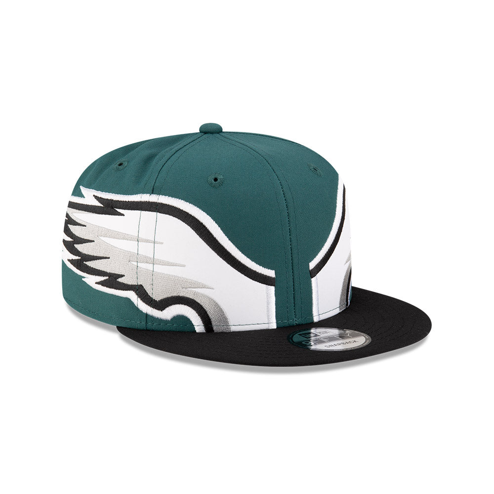 Philadelphia Eagles New Era HELMET 9Fifty Snapback Hat - Green/Black