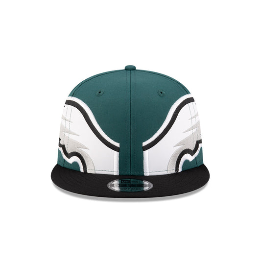 Philadelphia Eagles New Era HELMET 9Fifty Snapback Hat - Green/Black