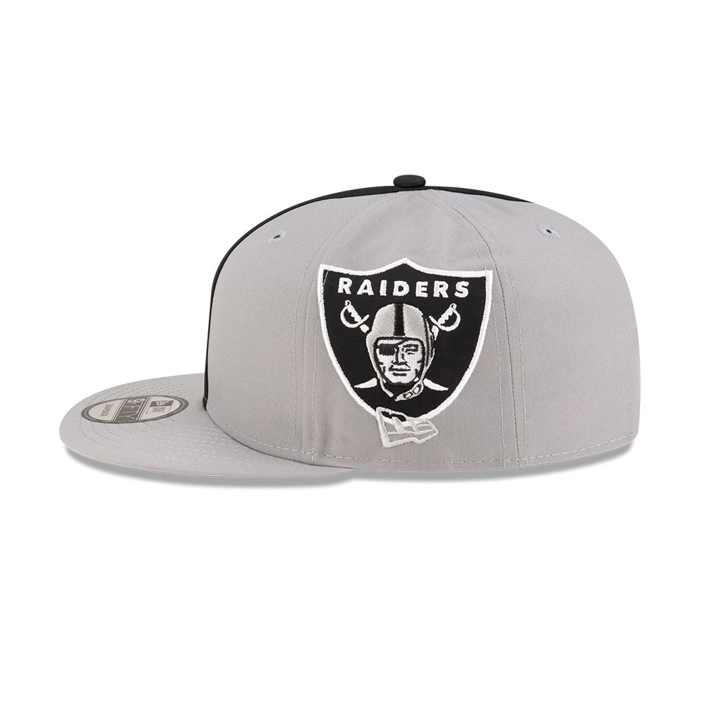 Las Vegas Raiders New Era HELMET 9Fifty Snapback Hat - Gray/Black