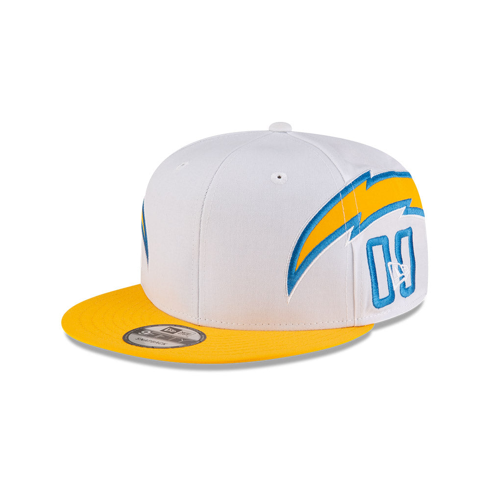 Los Angeles Chargers New Era HELMET 9Fifty Snapback Hat - White/Yellow