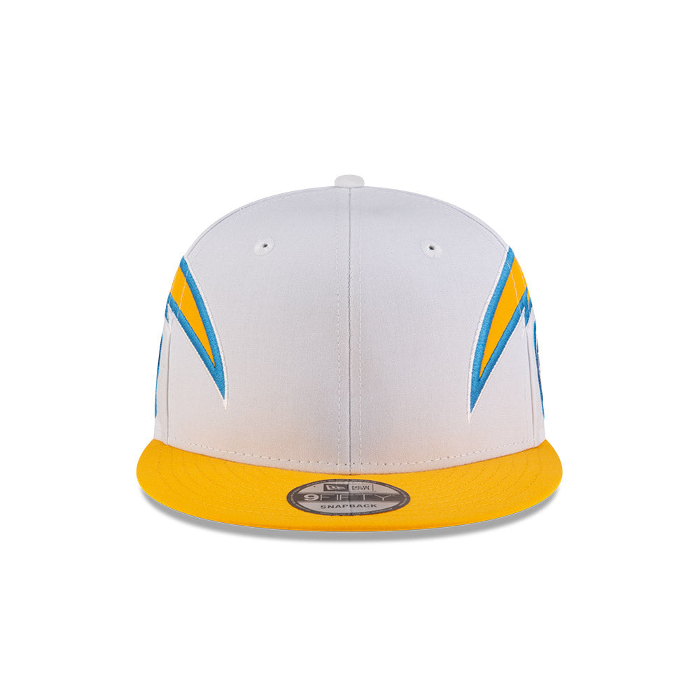 Los Angeles Chargers New Era HELMET 9Fifty Snapback Hat - White/Yellow