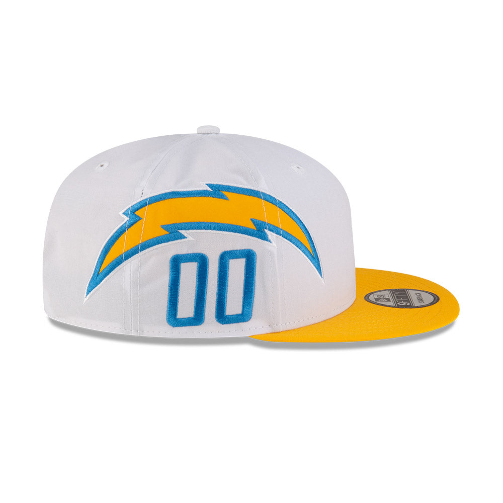 Los Angeles Chargers New Era HELMET 9Fifty Snapback Hat - White/Yellow