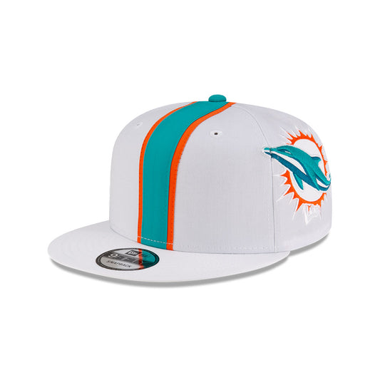 Miami Dolphins New Era HELMET 9Fifty Snapback Hat - Chrome/Aqua