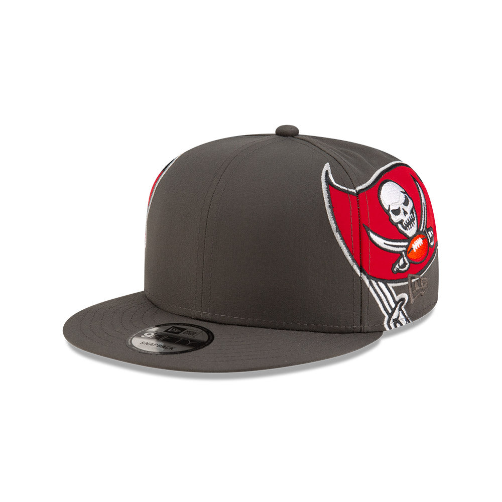 Tampa Bay Buccaneers New Era HELMET 9Fifty Snapback Hat - Pewter/Red