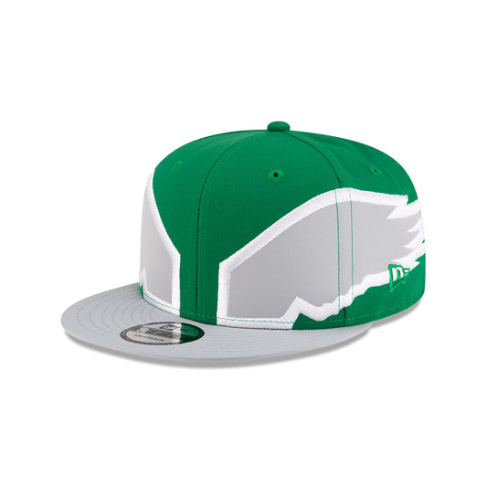 Philadelphia Eagles New Era THROWBACK HELMET 9Fifty Snapback Hat - Green/Gray