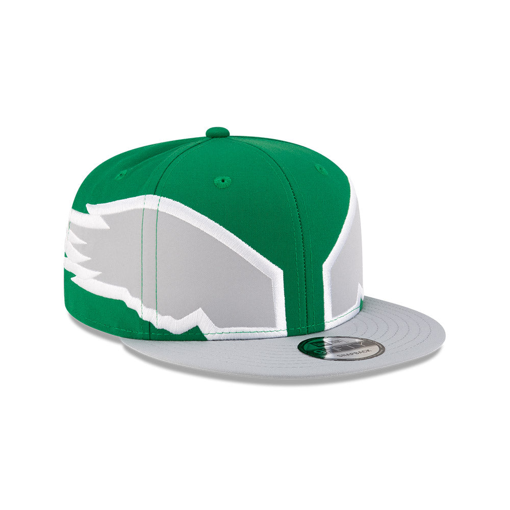 Philadelphia Eagles New Era THROWBACK HELMET 9Fifty Snapback Hat - Green/Gray