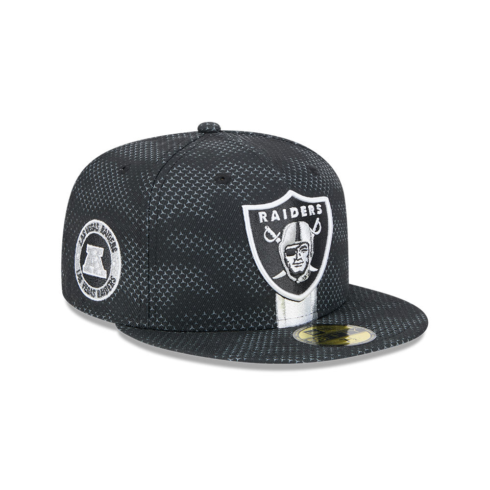 Las Vegas Raiders New Era 2024 Sideline 59FIFTY Fitted Hat - Black