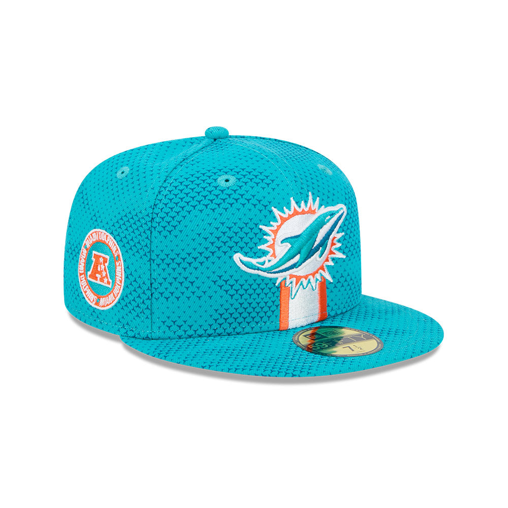 Miami Dolphins New Era 2024 Sideline 59FIFTY Fitted Hat - Aqua