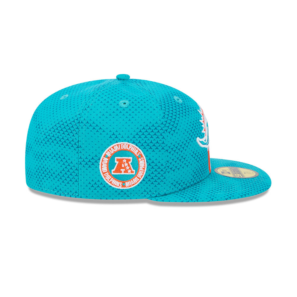 Miami Dolphins New Era 2024 Sideline 59FIFTY Fitted Hat - Aqua