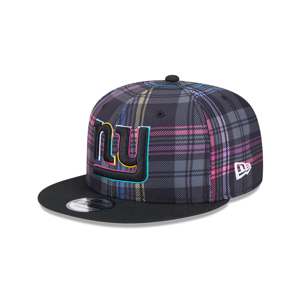 New York Giants New Era 2024 NFL Crucial Catch Plaid 9Fifty Snapback Hat - Black/Pink