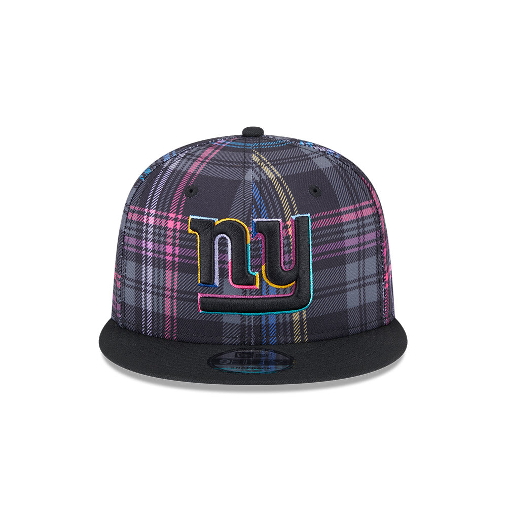 New York Giants New Era 2024 NFL Crucial Catch Plaid 9Fifty Snapback Hat - Black/Pink