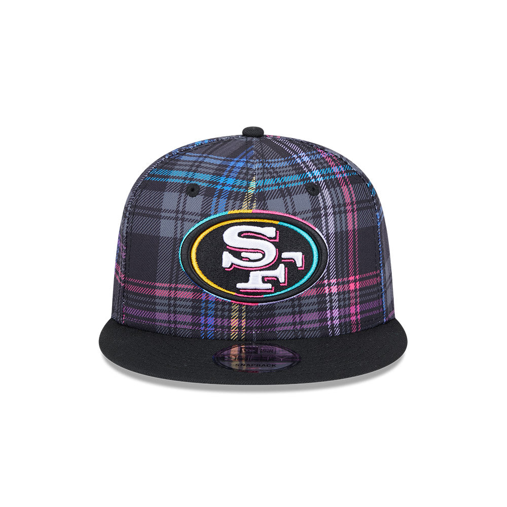 San Francisco 49ers New Era 2024 NFL Crucial Catch Plaid 9Fifty Snapback Hat - Black/Pink