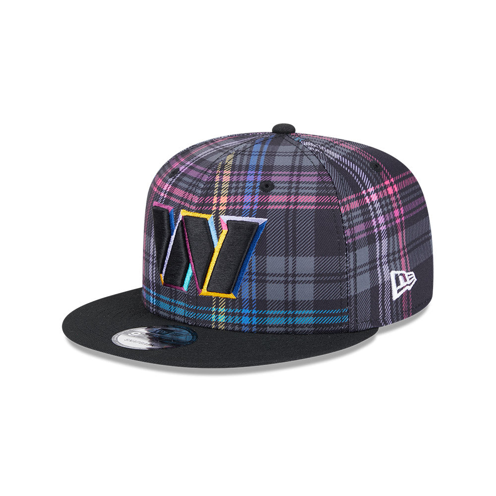 Washington Commanders New Era 2024 NFL Crucial Catch Plaid 9Fifty Snapback Hat - Black/Pink