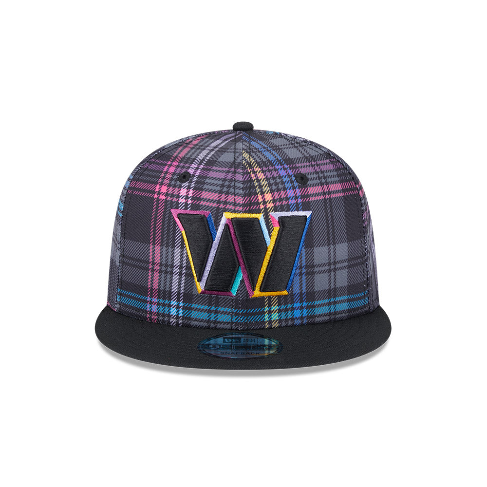 Washington Commanders New Era 2024 NFL Crucial Catch Plaid 9Fifty Snapback Hat - Black/Pink