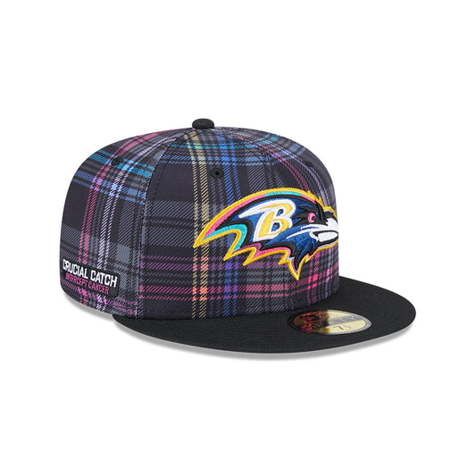 Baltimore Ravens New Era 2024 NFL Crucial Catch 59FIFTY Fitted Hat - Black/Pink